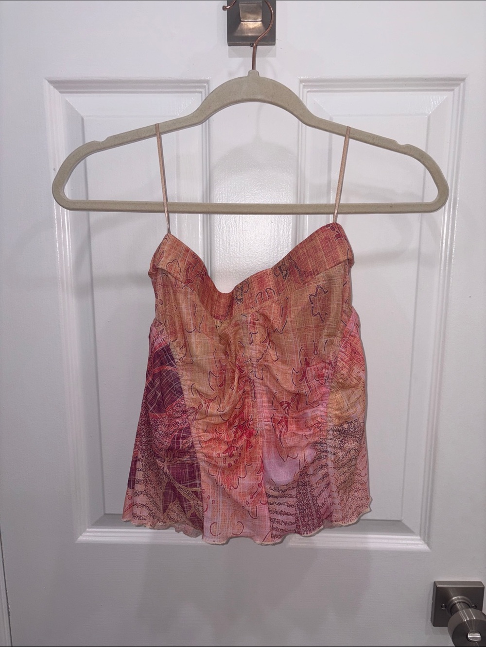 Tiger Mist Pink & Peach Floral Spaghetti Strap Cami